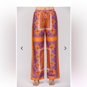 Fate Orange and Purple Wide Leg Pants